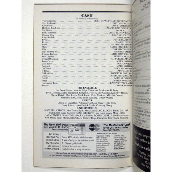 The Producers Mel Brooks Playbill 2003 Don Stephenson Fred Applegate Musgrave - Picture 6 of 8